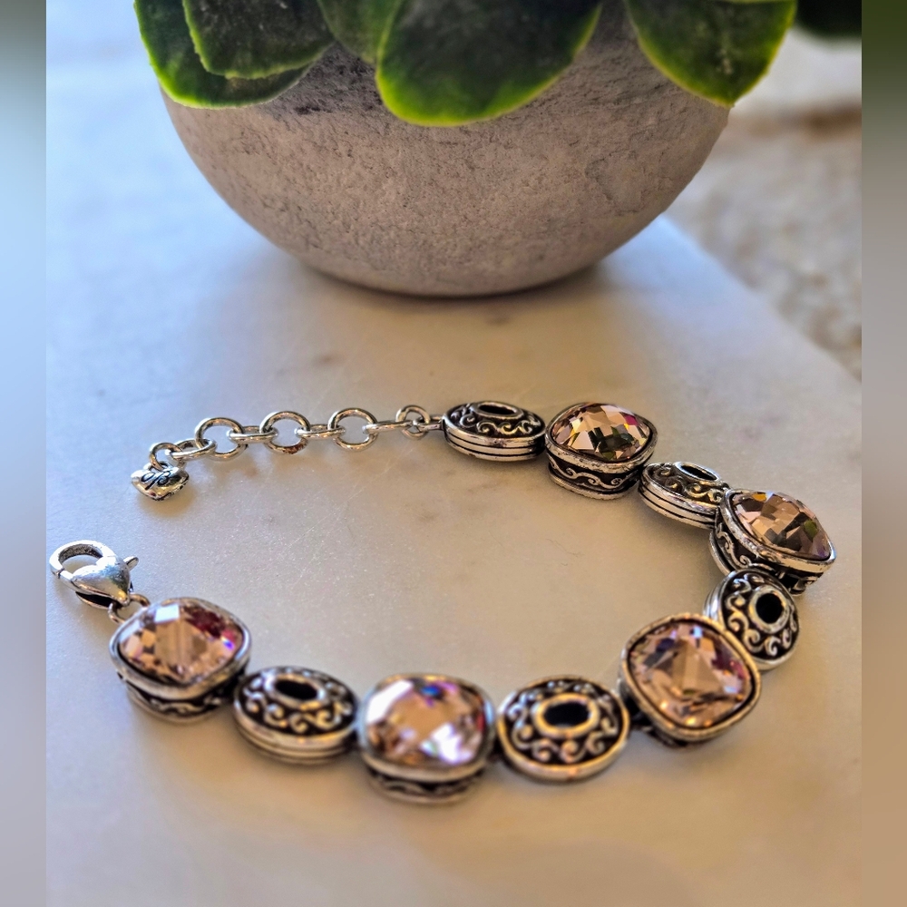 Brighton Silver and Pink Gemstone Bracelet  💗 Venus Rising Champagne Collection